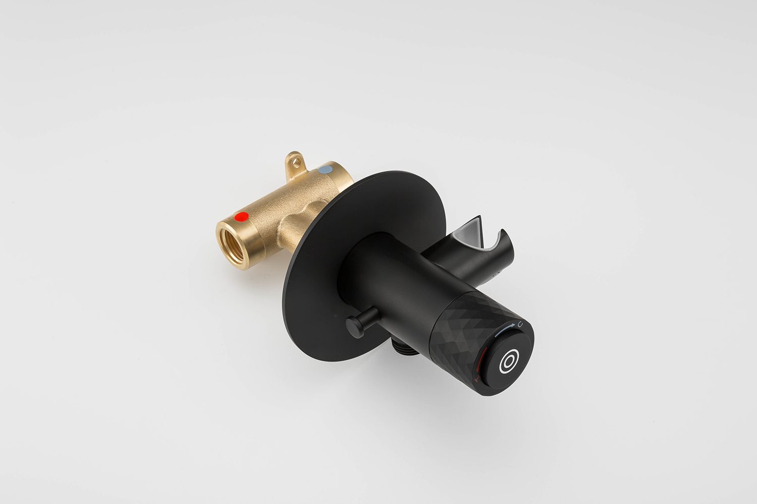 Кнопочный смеситель скрытого монтажа для гигиенического душа Gappo G7288-6, черный — изображение 4