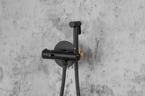 Термостатический смеситель скрытого монтажа для гигиенического душа Gappo G7290-6, черный