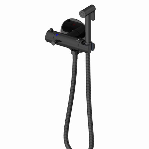 Термостатический смеситель скрытого монтажа для гигиенического душа Gappo G7290-6, черный