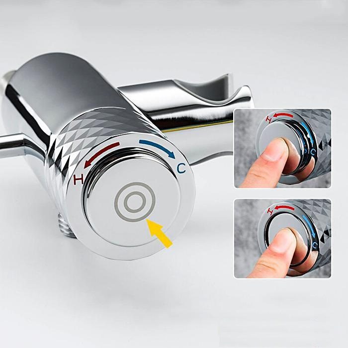 Кнопочный смеситель скрытого монтажа для гигиенического душа Gappo G7288-6, черный — изображение 2