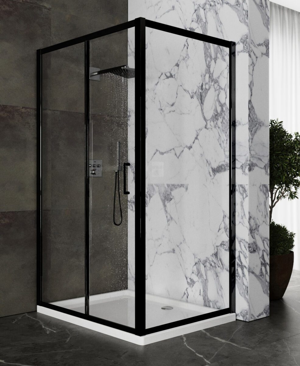 Душевой уголок Roxen Caspia 55060-100B (1000*800*1950; прозрачное/чёрный) — изображение 2
