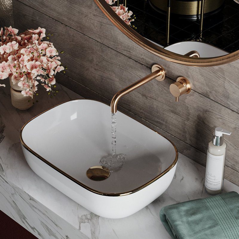 Комплект 2 в 1 подвесной унитаз с умывальником Roxen Antares Gold, 508510G — изображение 6