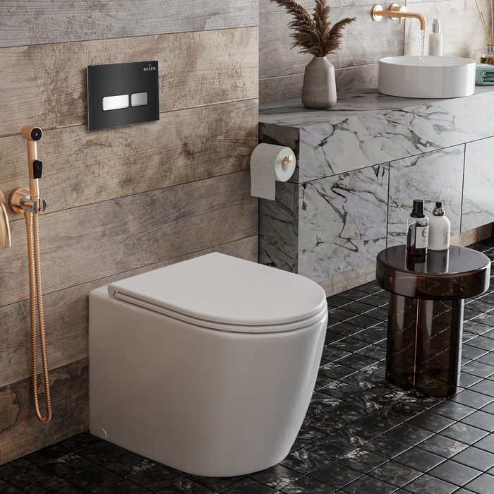 Комплект инсталляции для приставного унитаза Roxen Attach с кнопкой Caspia (чёрная/матовая), 922094 — изображение 5