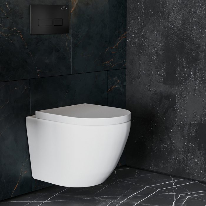 Комплект инсталляции Roxen StounFix Dual Fresh с унитазом Antares 530185-02 и кнопкой Caspia (чёрная/матовая), 579124 — изображение 4