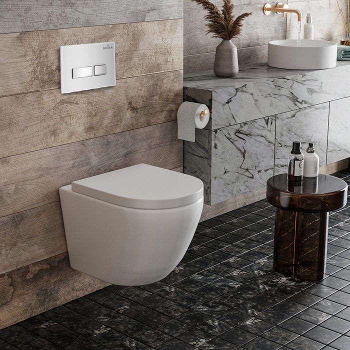 Комплект инсталляции Roxen StounFix Dual Fresh с унитазом Antares 530185-02 и кнопкой Glass (белая), 634261 — изображение 2