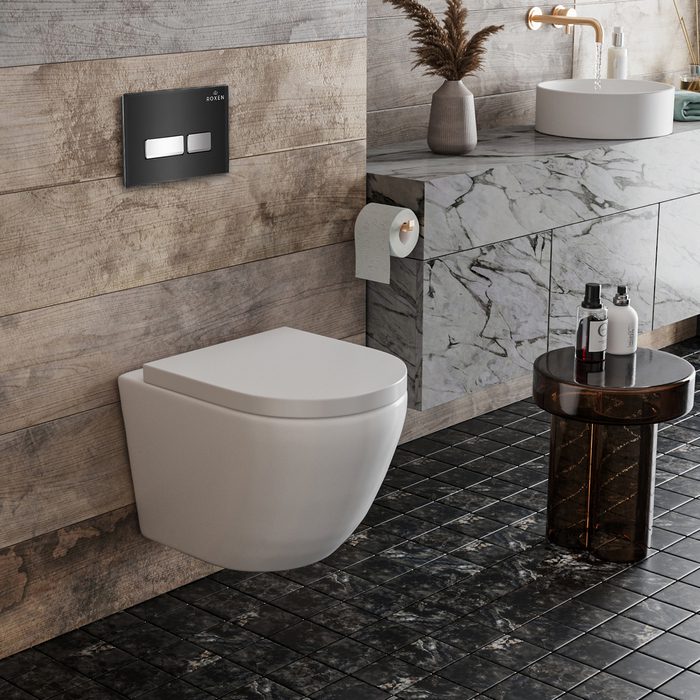 Комплект инсталляции Roxen StounFix Dual Fresh с унитазом Antares 530185-02 и кнопкой Glass (чёрная), 643669 — изображение 2