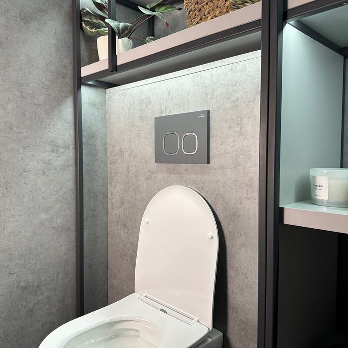 Комплект инсталляции Roxen StounFix Dual Fresh с унитазом Royal Matt и кнопкой Santi (серый бетон/матовая), 968280 — изображение 12