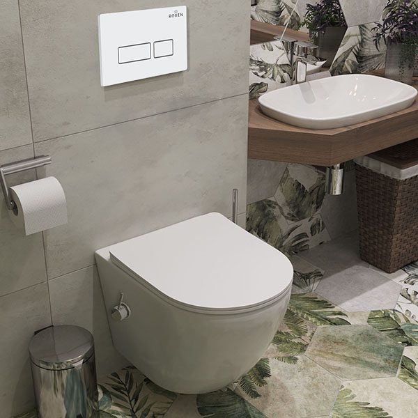 Комплект инсталляции Roxen StounFix Dual Fresh с унитазом Antares Bidet и кнопкой Caspia (белая), 953833 — изображение 2
