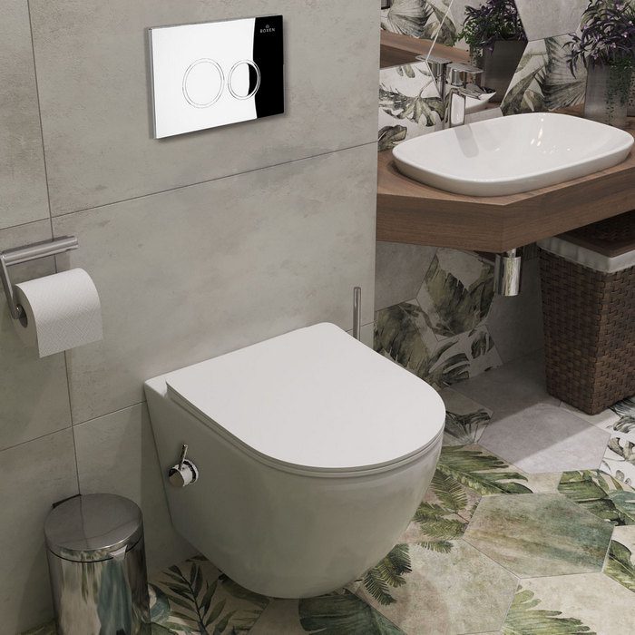 Комплект инсталляции Roxen StounFix Dual Fresh с унитазом Antares Bidet и кнопкой Santi (хром/глянец), 926249 — изображение 2