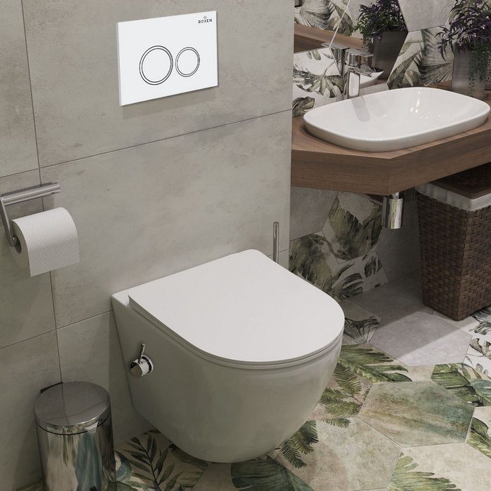 Комплект инсталляции Roxen StounFix Dual Fresh с унитазом Antares Bidet и кнопкой Santi (белая), 902672 — изображение 3