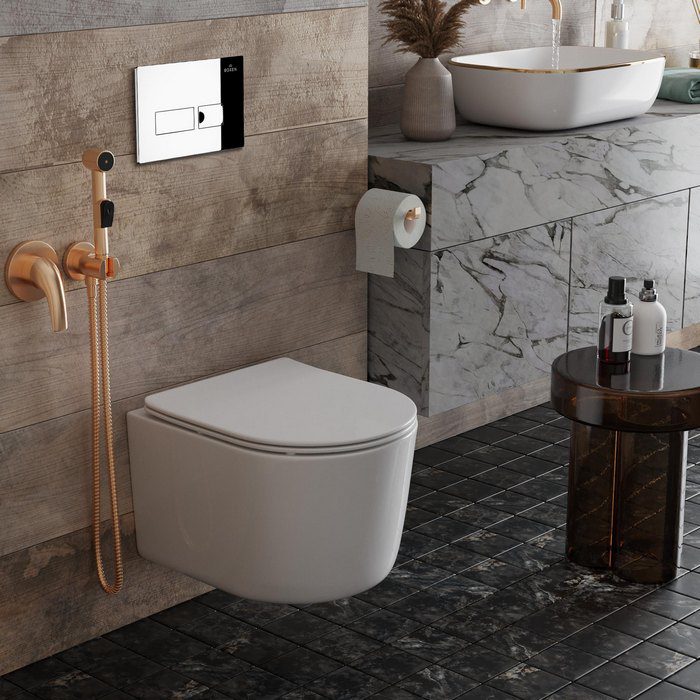 Комплект инсталляции Roxen StounFix Dual Fresh с унитазом Simple Compact и кнопкой Caspia (хром/глянец), 932469 — изображение 3