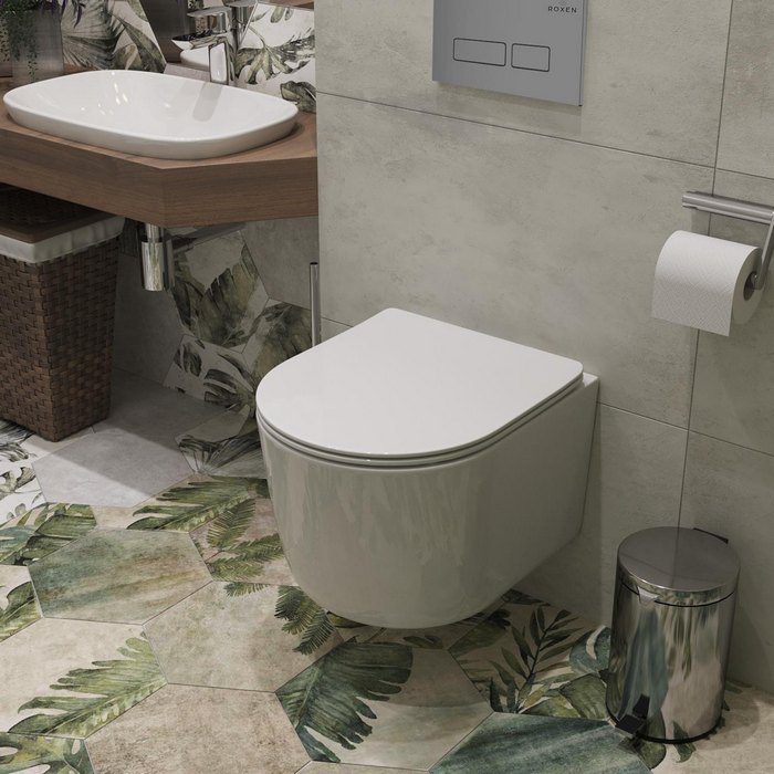 Комплект инсталляции Roxen StounFix Dual Fresh с унитазом Simple Compact и кнопкой Caspia (хром/матовая), 943570 — изображение 5