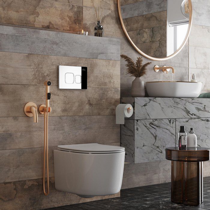 Комплект инсталляции Roxen StounFix Dual Fresh с унитазом Simple Compact и кнопкой Santi (хром/глянец), 918025 — изображение 2