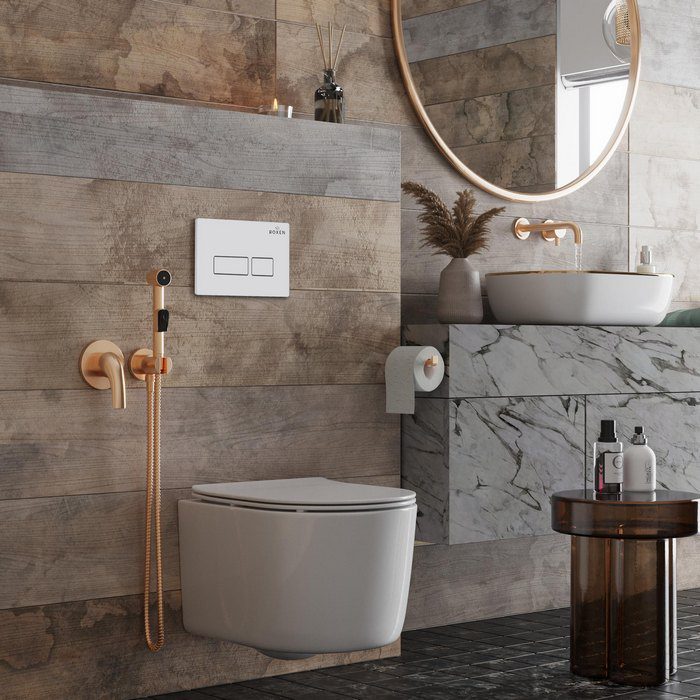 Комплект инсталляции Roxen StounFix Dual Fresh с унитазом Simple Compact и кнопкой Caspia (белая), 920247 — изображение 2