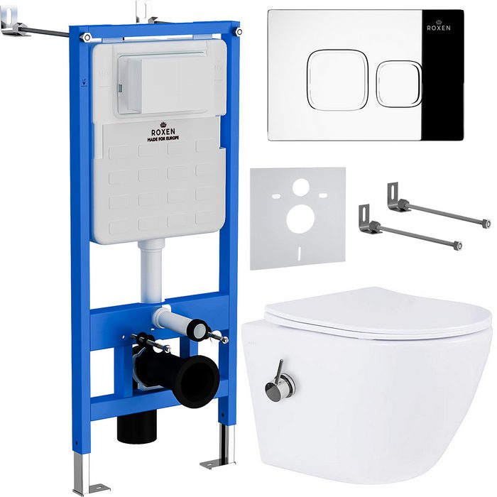Комплект инсталляции Roxen StounFix Dual Fresh с унитазом Antares Bidet и кнопкой Santi (хром/глянец), 942567