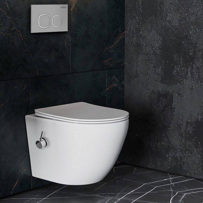 Комплект инсталляции Roxen StounFix Dual Fresh с унитазом Antares Bidet и кнопкой Santi (хром/матовая), 947524 — изображение 4