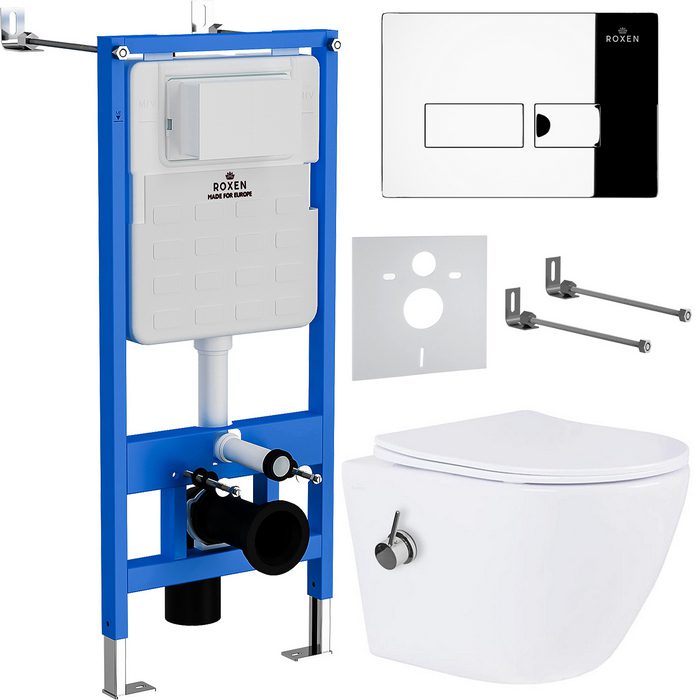 Комплект инсталляции Roxen StounFix Dual Fresh с унитазом Antares Bidet и кнопкой Caspia (хром/глянец), 958812