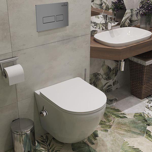 Комплект инсталляции Roxen StounFix Dual Fresh с унитазом Antares Bidet и кнопкой Caspia (хром/матовая), 959767 — изображение 2