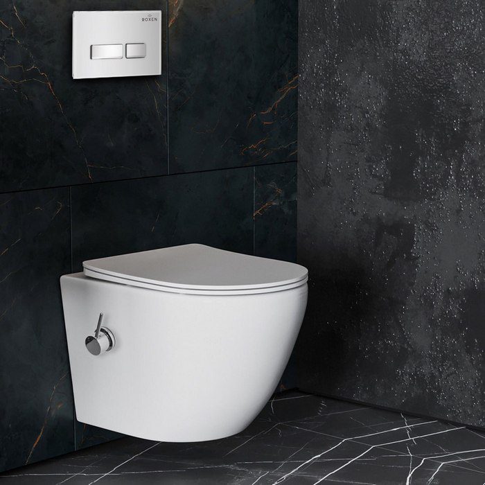 Комплект инсталляции Roxen StounFix Dual Fresh с унитазом Antares Bidet и кнопкой Glass (белая), 962866 — изображение 3