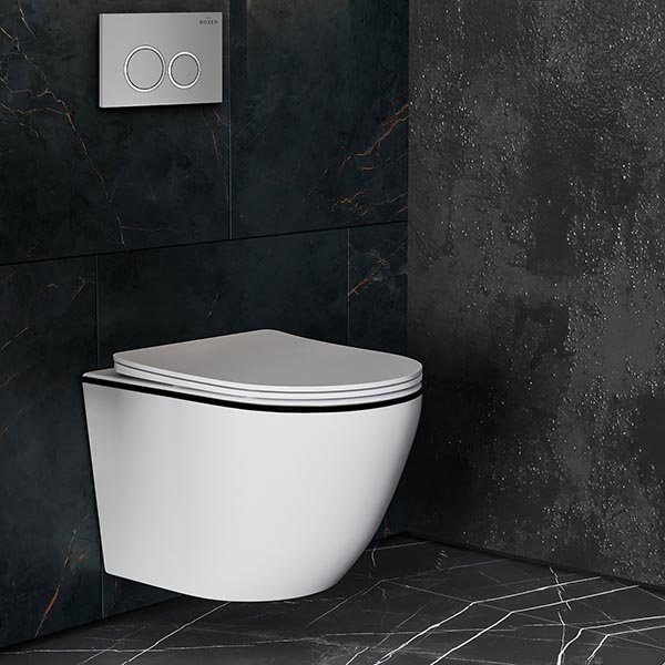 Комплект инсталляции Roxen StounFix Dual Fresh с унитазом Antares Black и кнопкой Santi (хром/матовая), 964670 — изображение 3