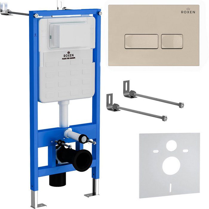 Комплект инсталляции Roxen StounFix Dual Fresh с кнопкой Caspia (пастель бежевая/матовая), 966623
