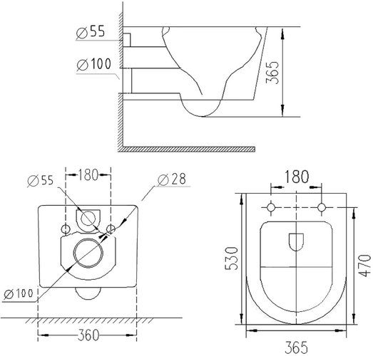 Комплект инсталляции Roxen StounFix Dual Fresh с унитазом Vortex и кнопкой Steel (золото/матовая), 968483 — изображение 6