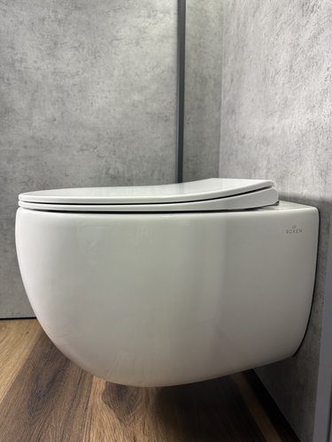 Комплект инсталляции Roxen StounFix Dual Fresh с унитазом Egg и кнопкой Steel (золото/матовая), 968475 — изображение 5