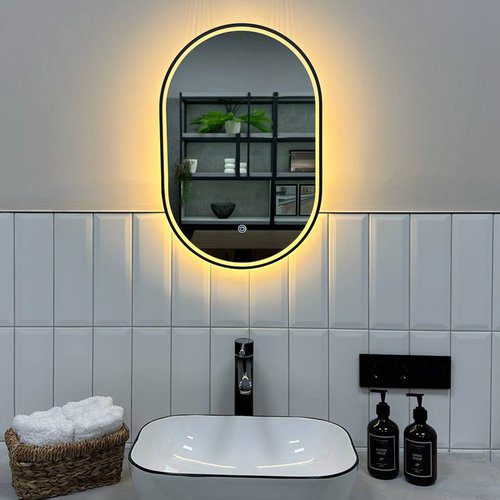 Зеркало в алюминиевой раме Roxen Grown 510200-60B (400x600), чёрный — изображение 6