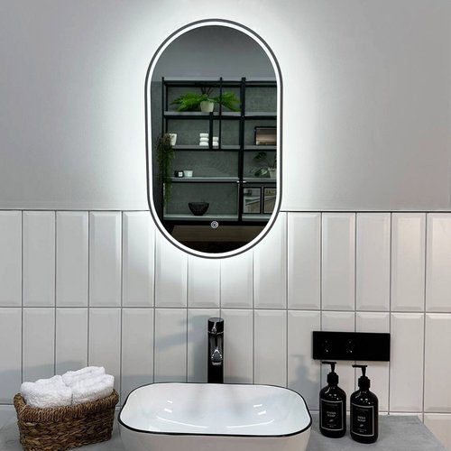 Зеркало в алюминиевой раме Roxen Grown 510200-70GM (400*700), оружейная сталь — изображение 3