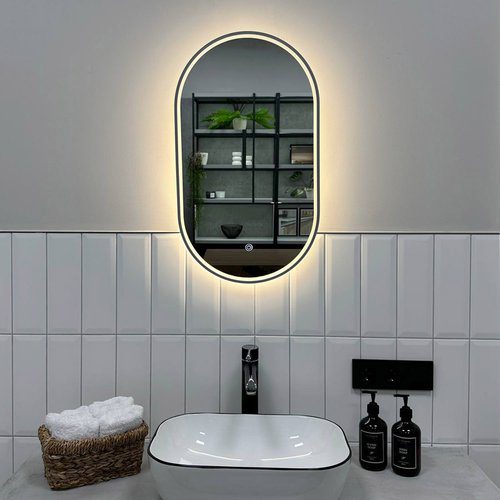 Зеркало в алюминиевой раме Roxen Grown 510200-70GM (400*700), оружейная сталь — изображение 2