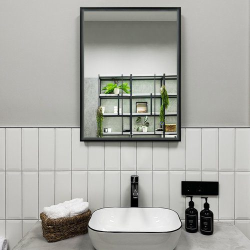 Зеркало в алюминиевой раме Roxen Sigma 510210-50B (500х700), чёрный — изображение 5