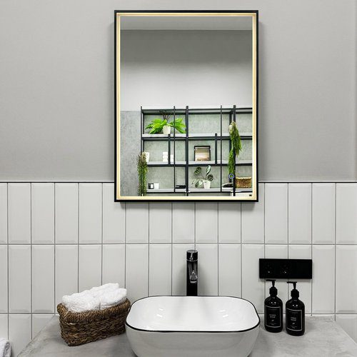 Зеркало в алюминиевой раме Roxen Sigma 510210-50B (500х700), чёрный — изображение 4