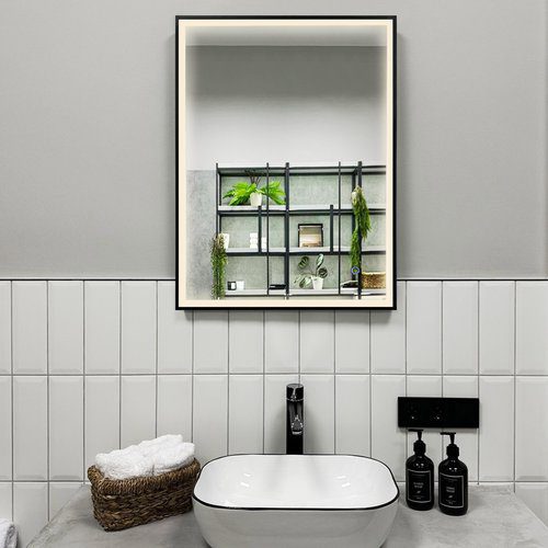 Зеркало в алюминиевой раме Roxen Sigma 510210-50B (500х700), чёрный — изображение 3