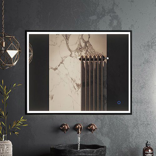 Зеркало в алюминиевой раме Roxen Sigma 510210-90B (900x700), чёрный — изображение 2