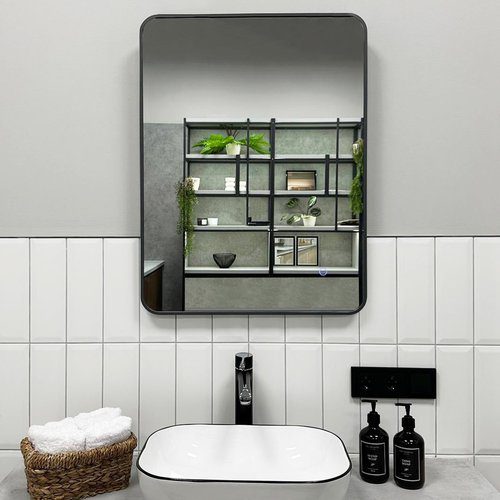 Зеркало в алюминиевой раме Roxen Simon 510205-50GM (500x700), оружейная сталь — изображение 5