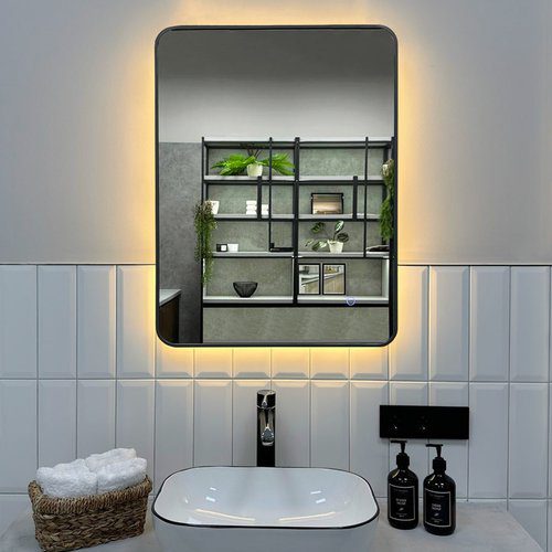 Зеркало в алюминиевой раме Roxen Simon 510205-50GM (500x700), оружейная сталь — изображение 4