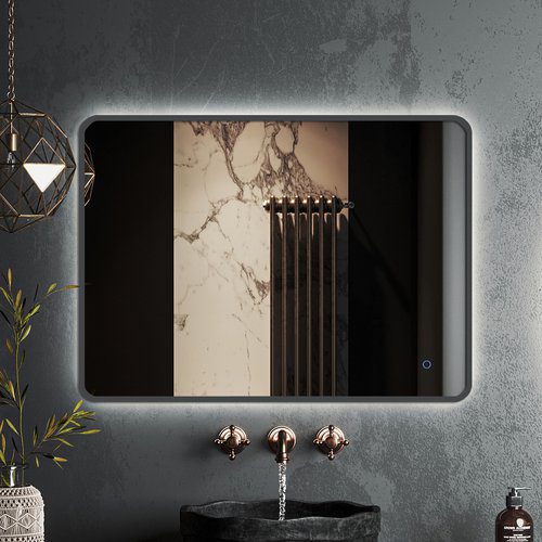 Зеркало в алюминиевой раме Roxen Simon 510205-80GM (800x700), оружейная сталь — изображение 2