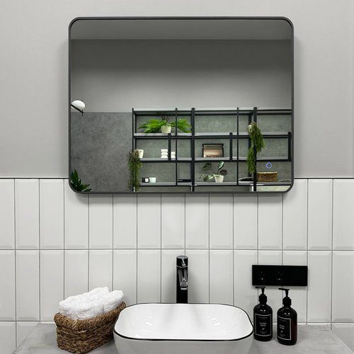 Зеркало в алюминиевой раме Roxen Simon 510205-80GM (800x700), оружейная сталь — изображение 6