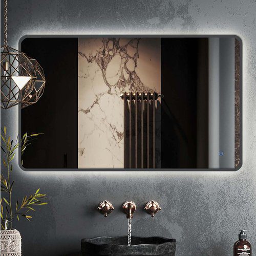 Зеркало в алюминиевой раме Roxen Simon Long 510205-100GM (1000x700), оружейная сталь — изображение 2