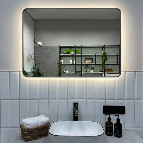 Зеркало в алюминиевой раме Roxen Simon Long 510205-120GM (1200x700), оружейная сталь — изображение 2