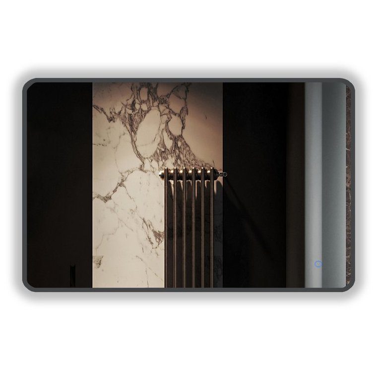 Зеркало в алюминиевой раме Roxen Simon Long 510205-120GM (1200x700), оружейная сталь