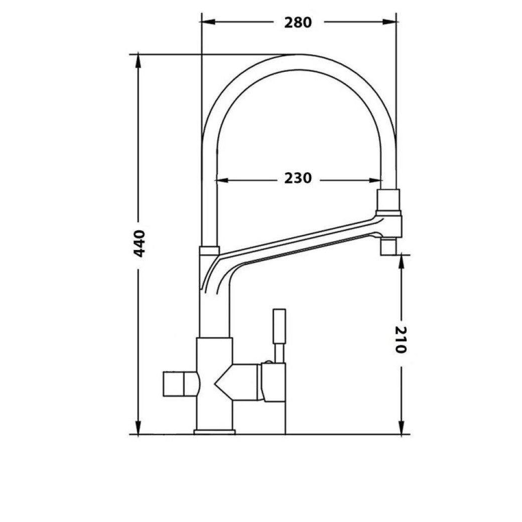 Смеситель для кухни с выходом под фильтр Wisent W4755U-12, с гибким изливом — изображение 2