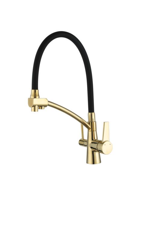 Смеситель для кухни под фильтр GAPPO G4398-13, золото/чёрный