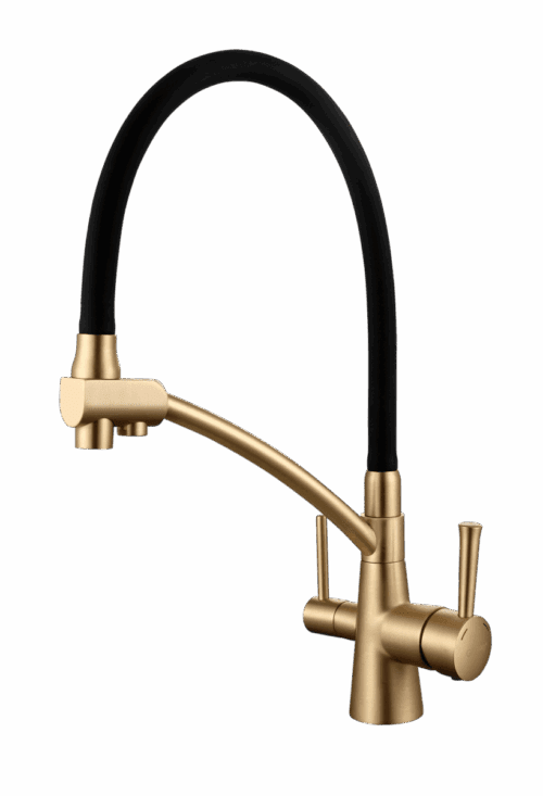Смеситель для кухни под фильтр GAPPO G4398-1, бронза/чёрный