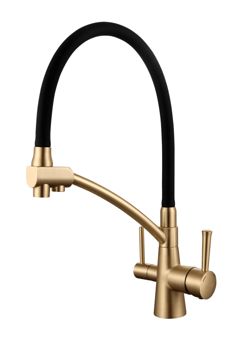 Смеситель для кухни под фильтр GAPPO G4398-1, бронза/чёрный