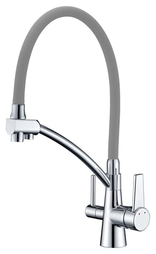 Смеситель для кухни под фильтр GAPPO G4398-17, хром/серый