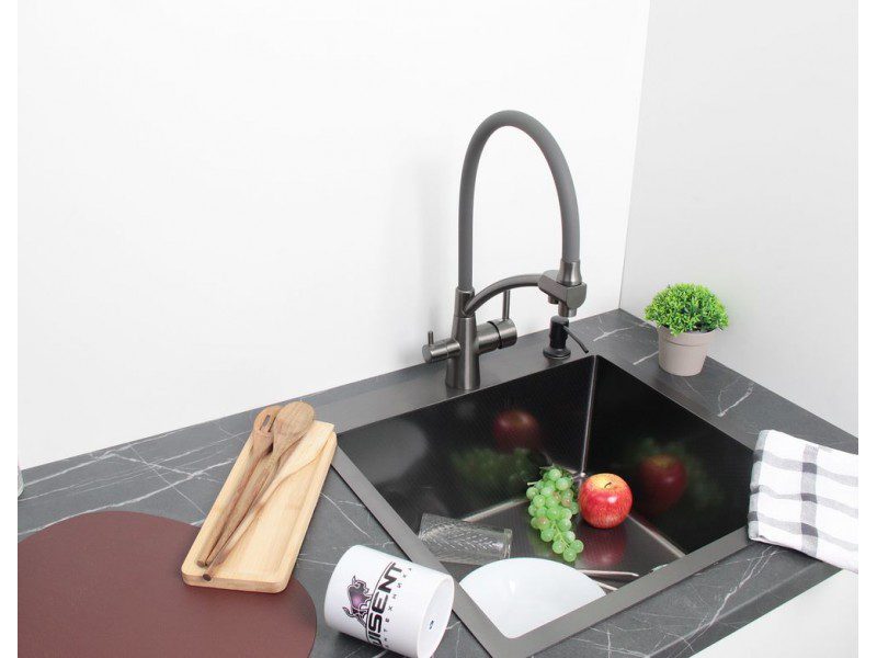 Смеситель для кухни под фильтр Ledeme L4855D-12, с гибким изливом — изображение 5