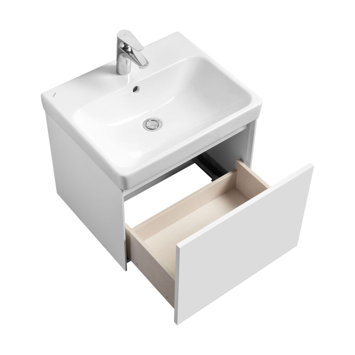 Комплект: тумба в ванную Aquaton Асти 55 с умывальником Santek Адриана 55, белый, 1A2631V0AX2B0 — изображение 6