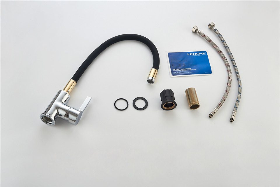 Смеситель для кухни с гибким изливом Ledeme L4898-10 — изображение 4