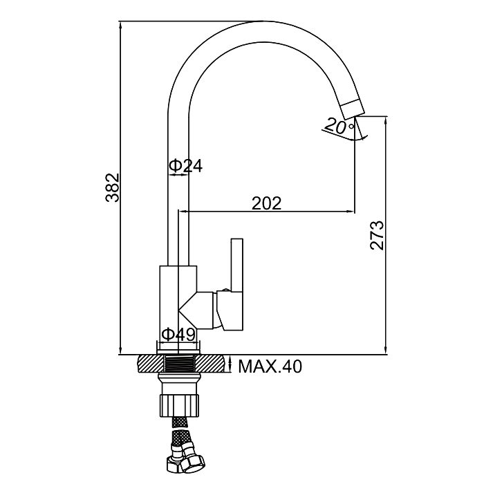 Смеситель для кухни Ledeme L4299D — изображение 2